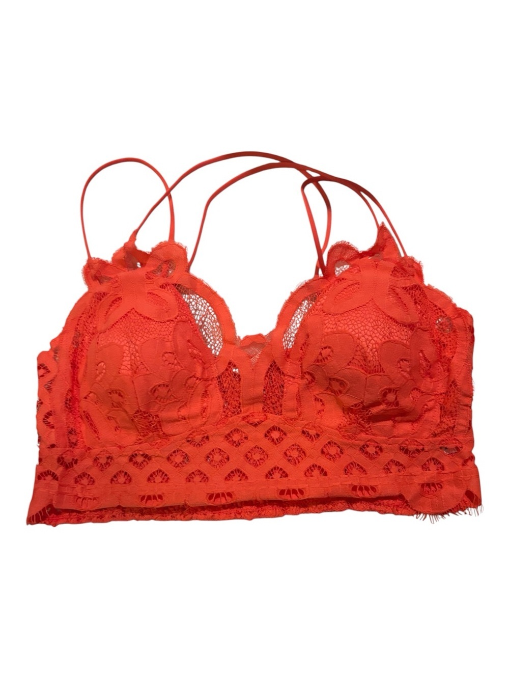 Orange Lace Strappy Bralette - Women Intimates Zenana